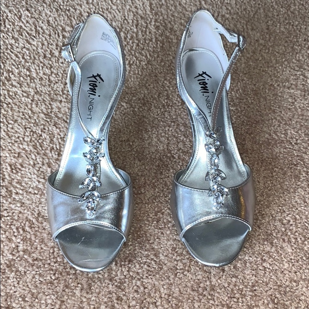 Silver Jeweled High Heels Fioni Night